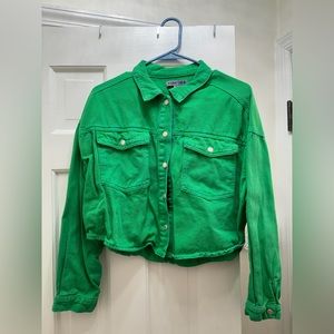 Green Statement Jean Jacket